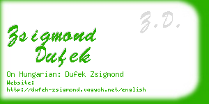 zsigmond dufek business card